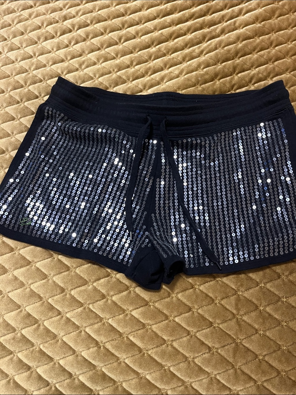Nicki Minaj Black Sequin Athletic Shorts
